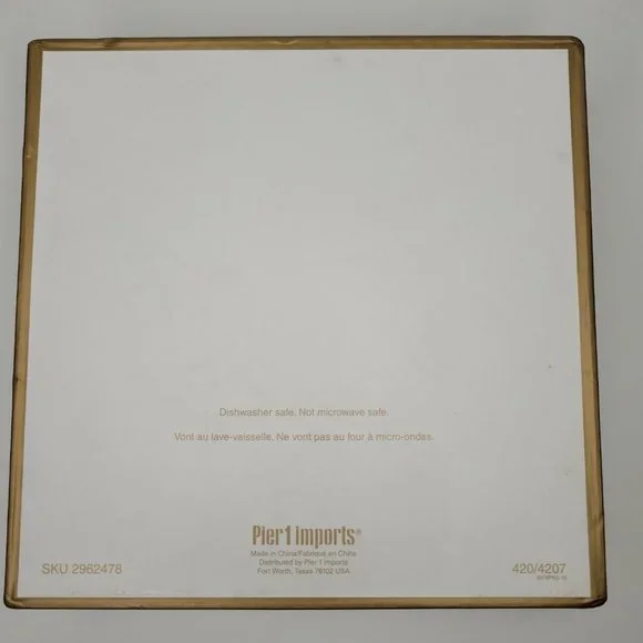 Pier 1 Imports Holiday Season Appetizer Plates Set of 4 Christmas Wish 6" Dinner - Picture 10 of 11